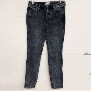 Free People High Waisted Button Fly Faded Jean